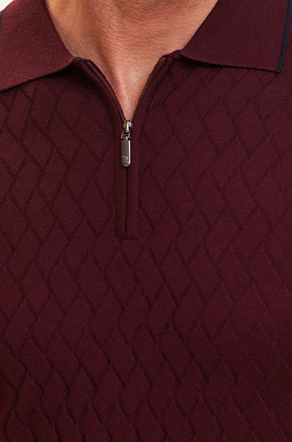Пуловер-поло из шерсти, цвет Бордовый