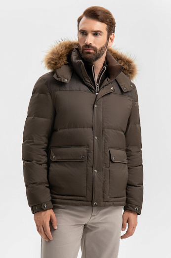 Пуховик с натуральным мехом