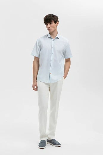 Брюки изо льна и хлопка