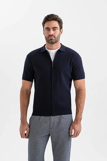 Кардиган с коротким рукавом из хлопка и шелка