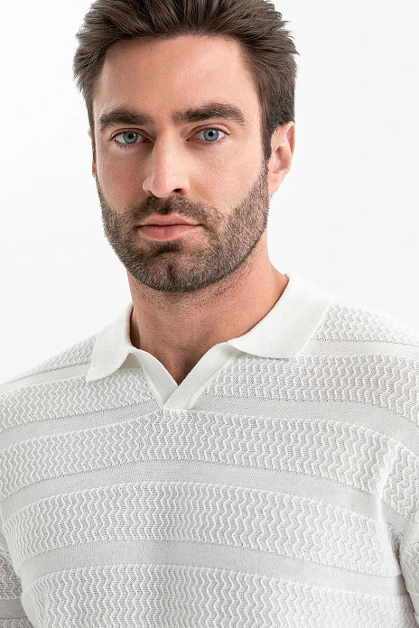 Поло из рами и хлопка, цвет Белый