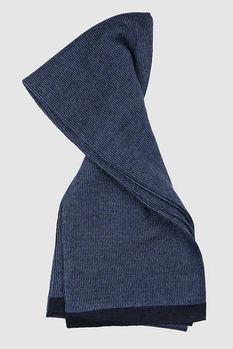 Шарф из шерсти синего цвета, цвет Синий