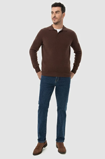 Пуловер-поло Limited edition из шерсти, цвет Коричневый
