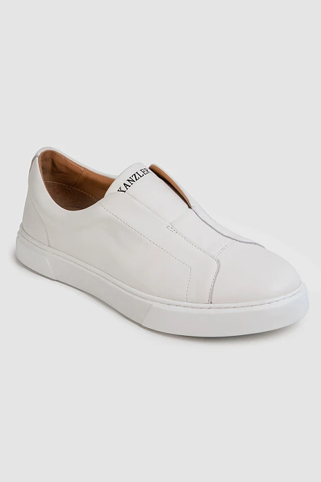 Кеды из натуральной кожи, цвет Бежевый светлый