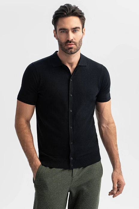 Кардиган из хлопка и льна, цвет Черный