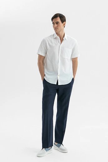 Брюки изо льна, тенсела и хлопка