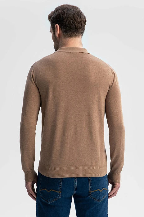 Поло из хлопка, шелка и льна, цвет Бежевый