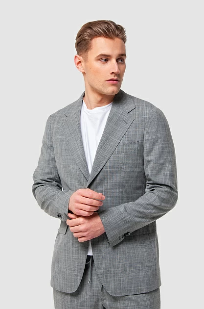 Пиджак из шерсти с шелком, цвет Серый