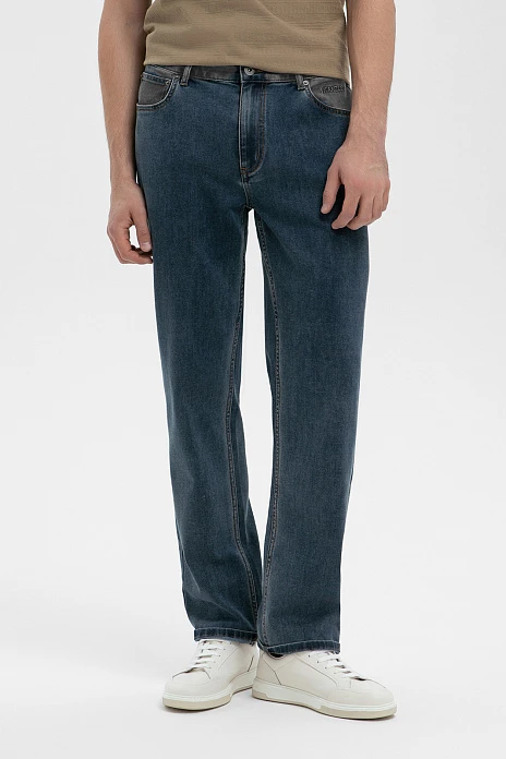 Джинсы свободного силуэта, цвет Синий темный