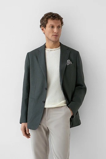 Пиджак изо льна и шерсти