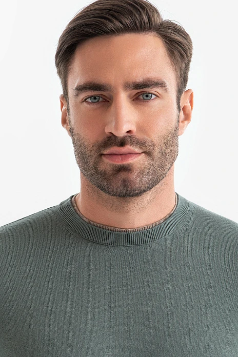 Джемпер из хлопка и кашемира, цвет Зеленый