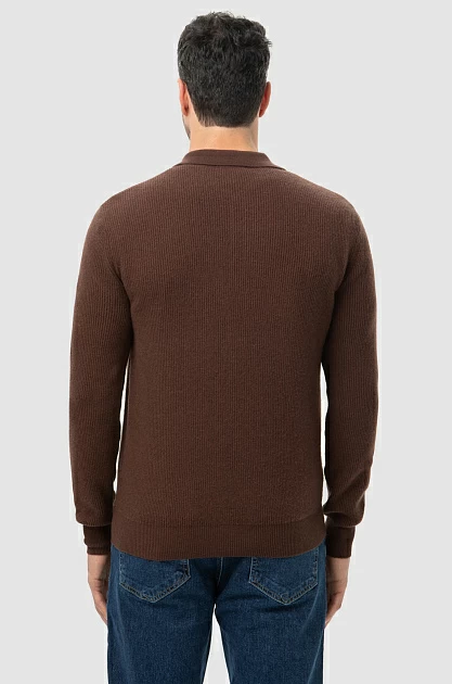 Пуловер-поло Limited edition из шерсти, цвет Коричневый