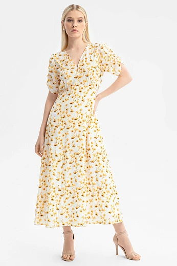 Платье-миди с цветочным узором