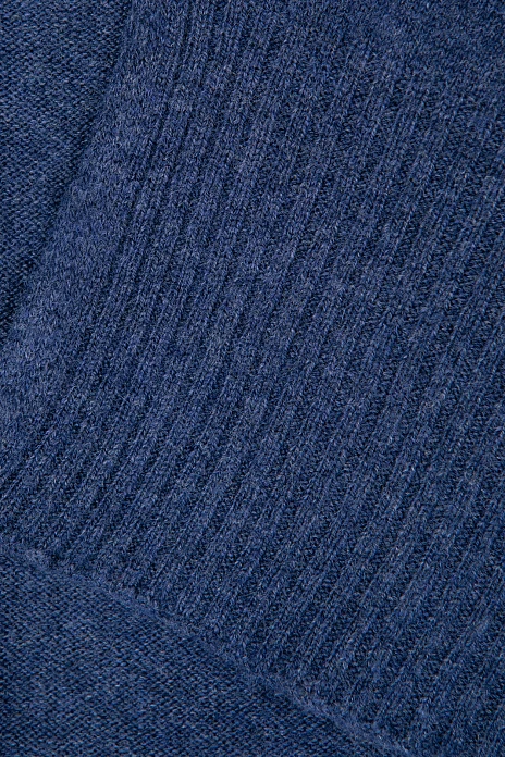 Шарф из шерсти и кашемира синего цвета, цвет Синий меланж