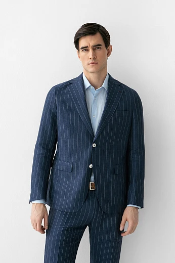 Пиджак изо льна в полоску, лимитированная коллекция