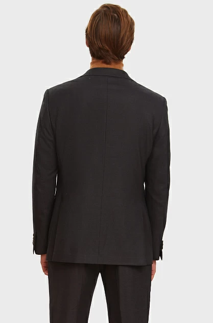 Пиджак Limited edition в клетку из шерсти и кашемира, устойчивый к сминанию, цвет Серый темный