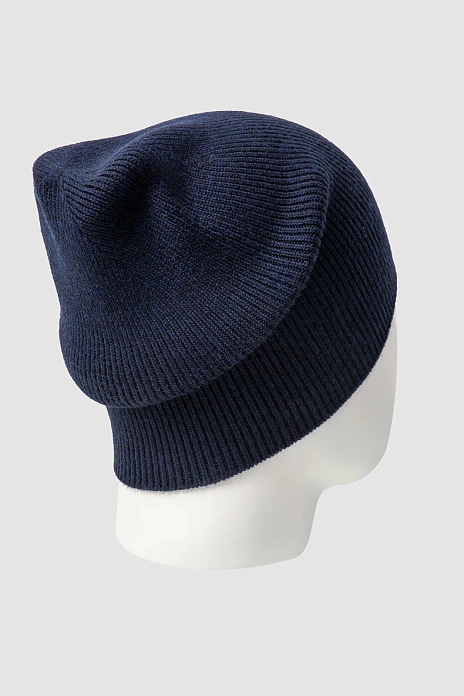 Шапка из шерсти, цвет Синий темный