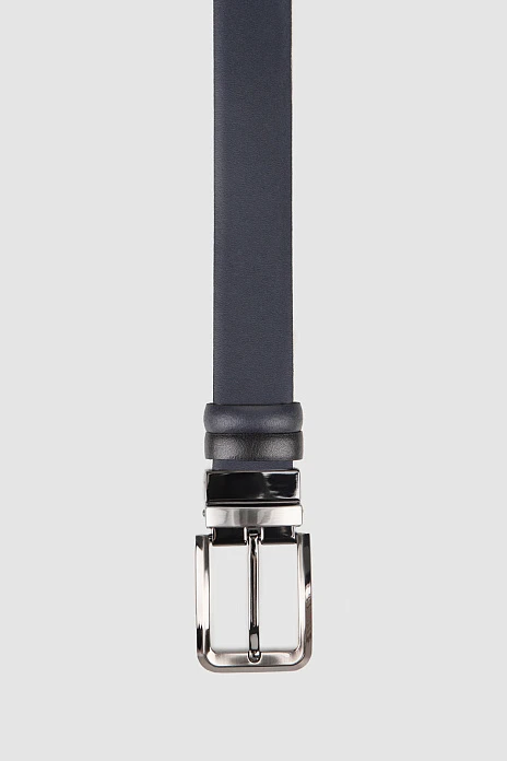 Ремень двусторонний из натуральной кожи, цвет Черный