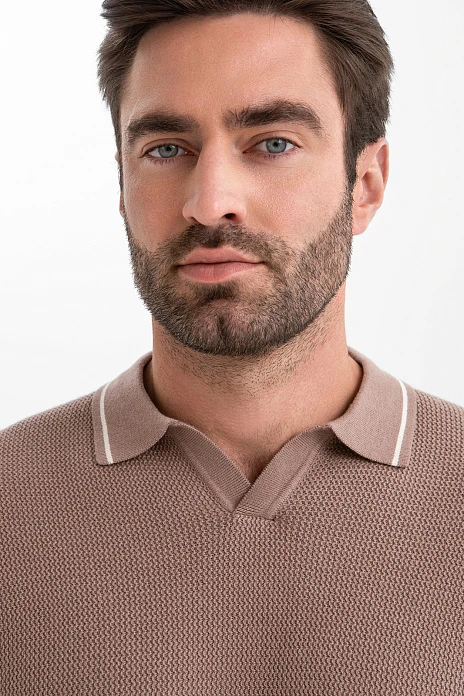 Поло из хлопка и шелка, цвет Мокко