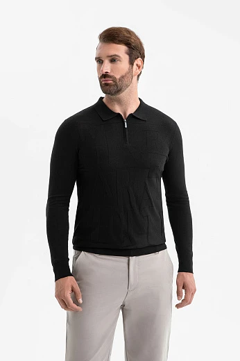 Джемпер поло из шерсти и шелка